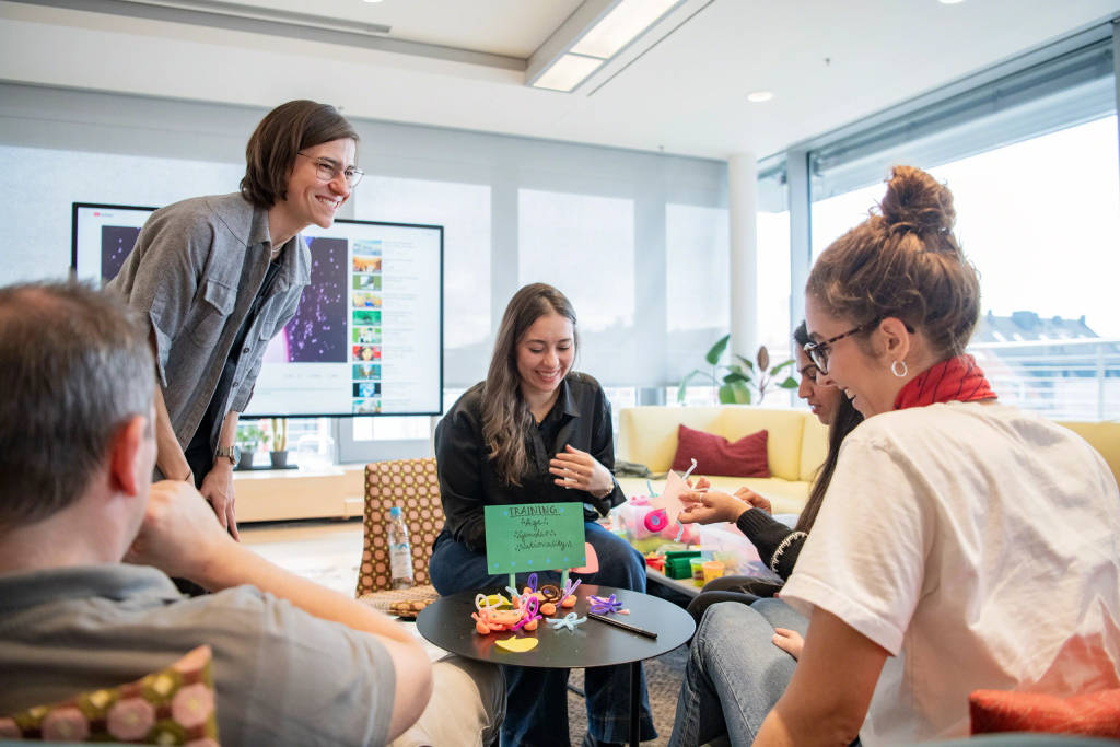 people in a design thinking workshop
